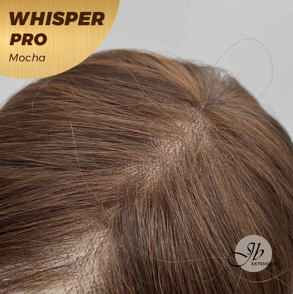 JBEXTENSION 14inch|18inch Clip-In Snowflake Lace Wave Hair Topper Monofilament with Anti-slip Silicone Strips – Crown & Hairline Coverage WHISPER PRO