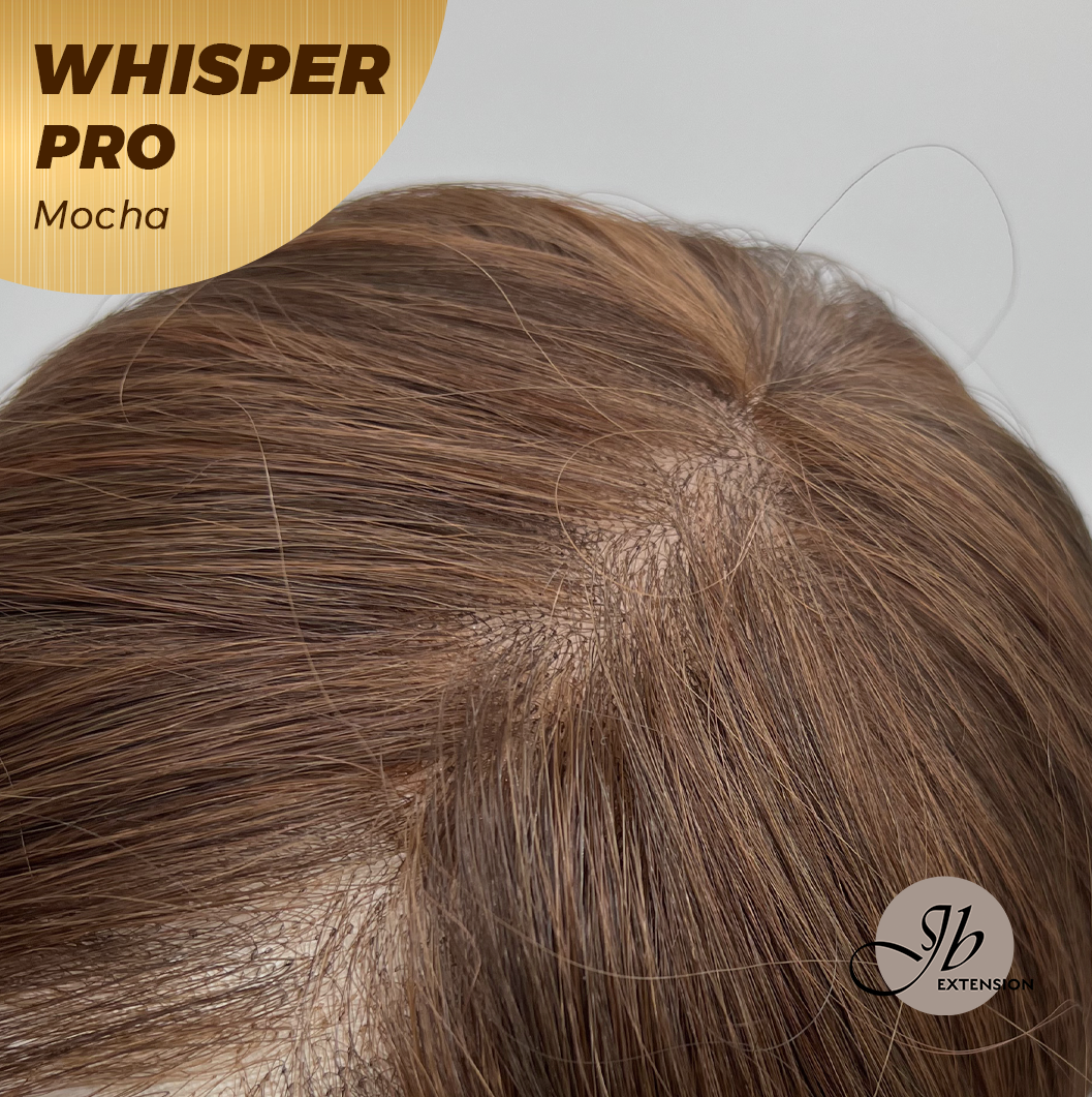 JBEXTENSION 14inch|18inch Clip-In Snowflake Lace Wave Hair Topper Monofilament with Anti-slip Silicone Strips – Crown & Hairline Coverage WHISPER PRO