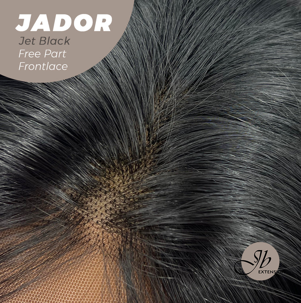 JBEXTENSION 10 Inches Jet Black Curly Lace Front Wig.Pre Plucked 13*3 HD Transparent Lace Frontal Handmade Futura Fiber Swiss Lace Synthetic Fiber Glueless Wig JADOR BLACK