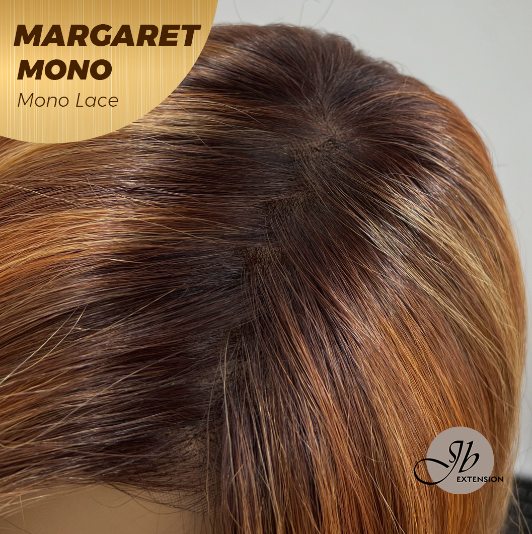[PRE-ORDER] JBEXTENSION MARGARET MONO Monofilament Handmade Wig 6X5 Full Monofilament Hand Tied Top Wig 20 Inches Light Copper Mono Lace Handmade Futura Fiber Wig With Anti-slip Silicone Strips Glueless Wig MARGARET MONO【BENDY EAR TABS】