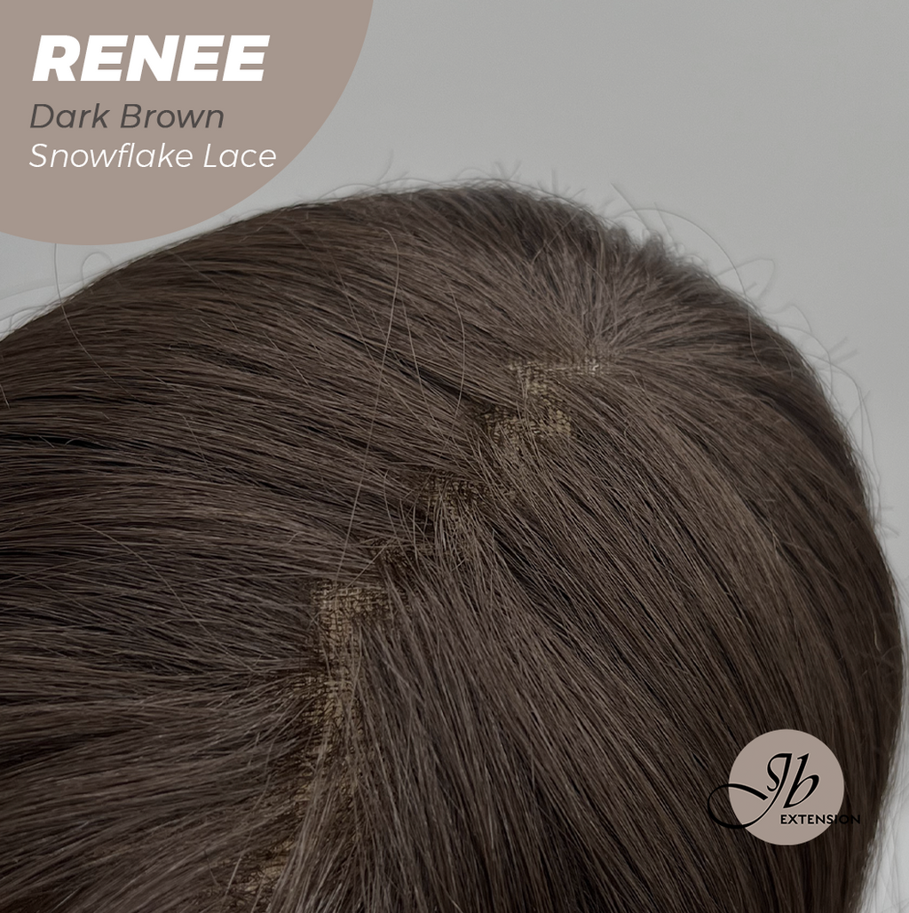[PRE-ORDER] JBEXTENSION 21 Inches Dark Brown Pre-Cut T Part Snowflake Lace Frontlace Glueless Wig RENEE DARK BROWN【BENDY EAR TABS】