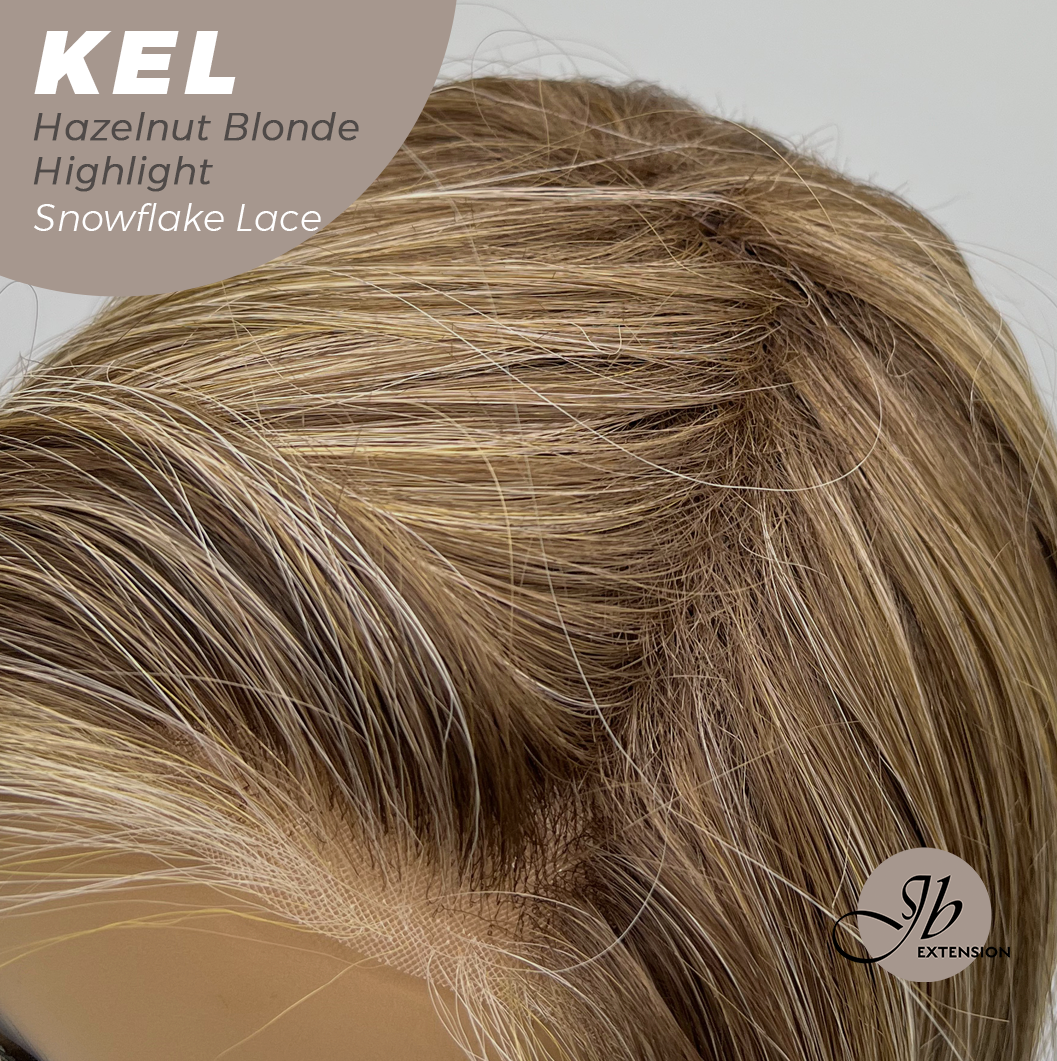 [PRE-ORDER] Get this Influencer Look with Hazelnut Blonde Highlight Pre-Cut Snowflake Lace Wig KEL HAZELNUT
