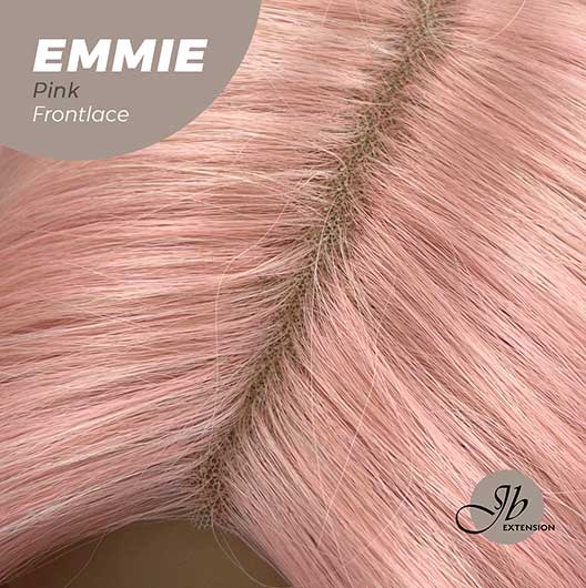 JBEXTENSION 26 Inches Curly Women Pink Wig Pre-Cut Frontlace Glueless Wig EMMIE PINK