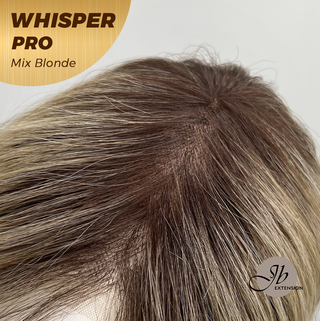 JBEXTENSION 14inch|18inch Clip-In Snowflake Lace Wave Hair Topper Monofilament with Anti-slip Silicone Strips – Crown & Hairline Coverage WHISPER PRO