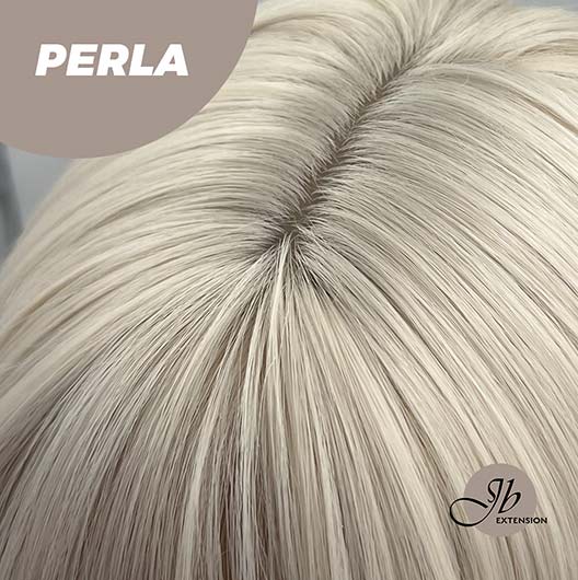 JBEXTENSION 24 Inches White Straight Wig With Bangs PERLA