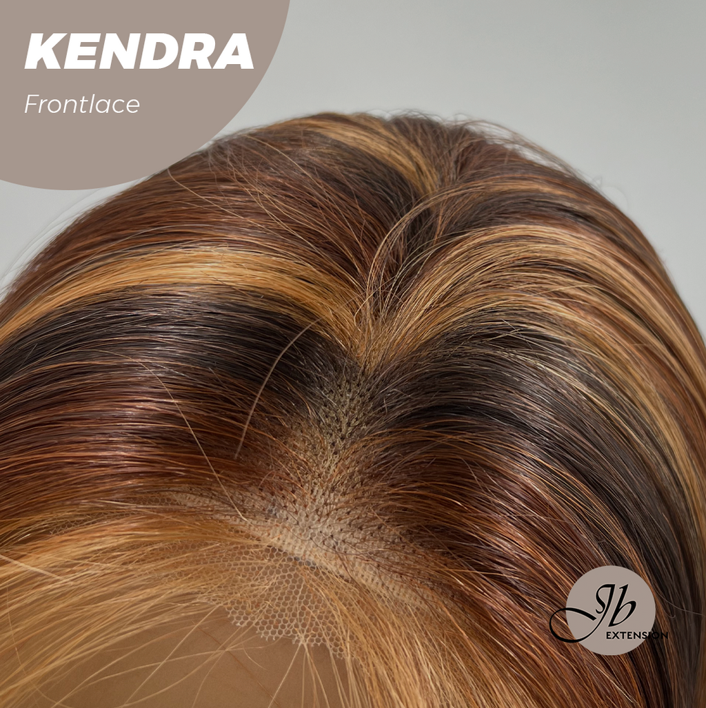 Nichole's Selection - 16 Inches Auburn Highlight Pre-Cut Frontlace Glueless Wig KENDRA