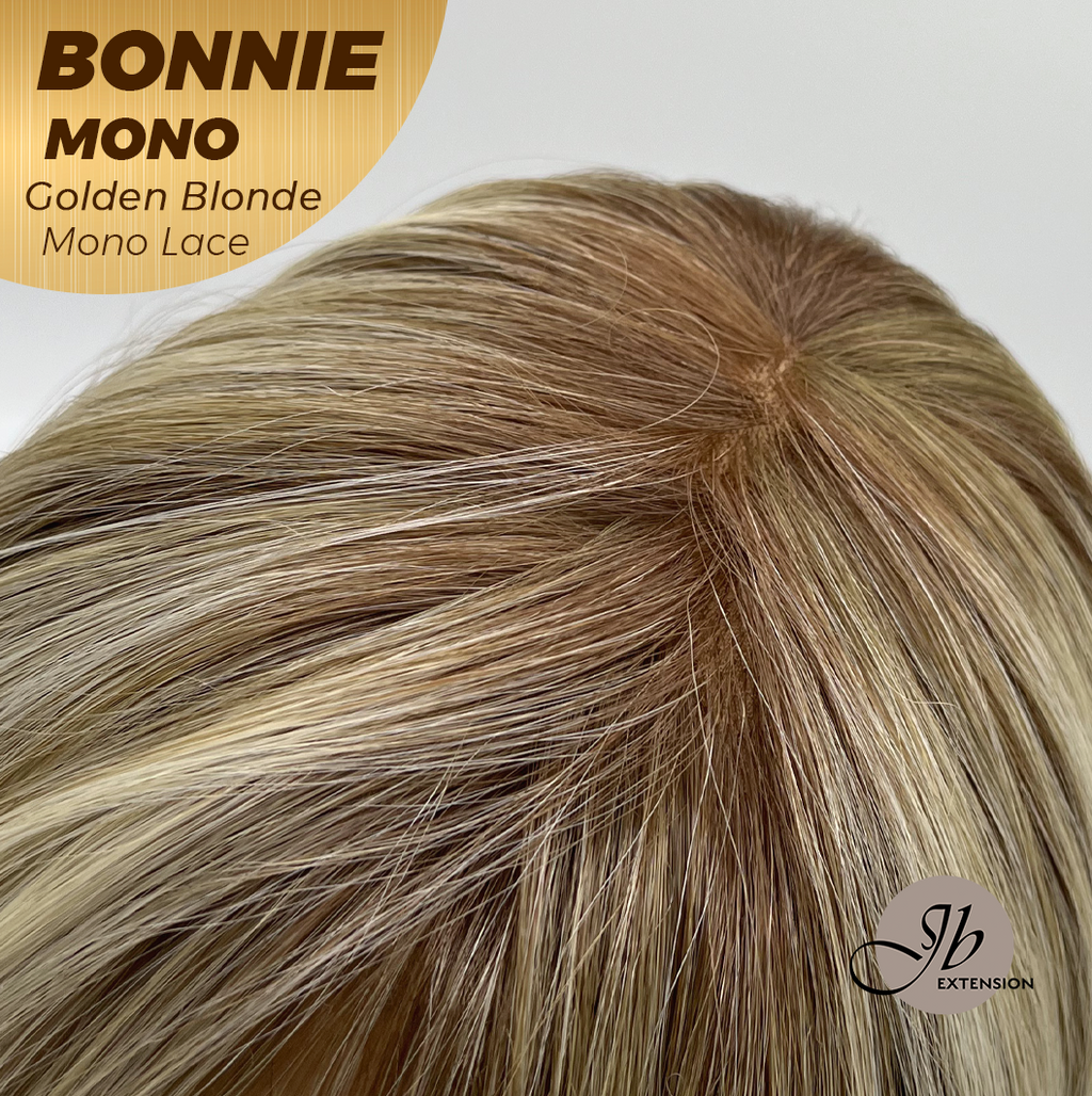 [PRE-ORDER] JBEXTENSION BONNIE MONO GOLDEN BLONDE Full Monofilament Handmade Full Lace Full Hand Tied Wig 12 Inches Golden Blonde With Dark Root Mono Lace Handmade Futura Fiber Glueless Wig BONNIE MONO GOLDEN BLONDE【BENDY EAR TABS】