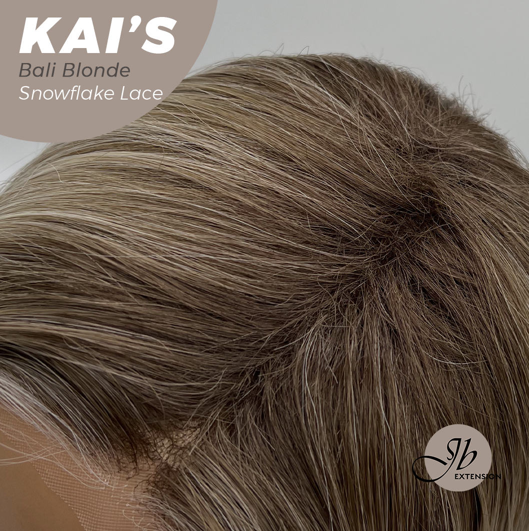 JBEXTENSION 18 Inches Bali Blonde Pre-Cut Snowflake Lace Frontlace Glueless Wig KAI'S BALI BLONDE【PERMATEASE】【BENDY EAR TABS】- S/M