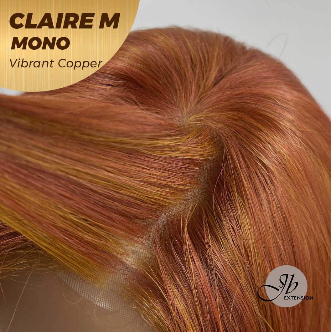 [PRE-ORDER] JBEXTENSION CLAIRE MONO VIBRANT COPPER Partial Monofilament Wig 22 Inches Vibrant Copper Partial Mono Lace Glueless Wig Claire Mono Vibrant Copper【BENDY EAR TABS】