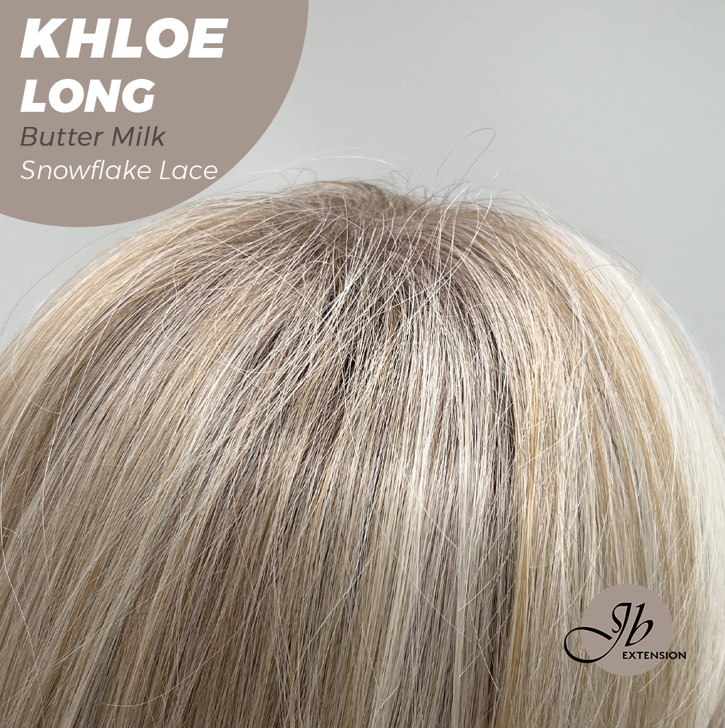 JBEXTENSION 18 Inches Butter Milk Pre-Cut Snowflake Lace Frontlace Glueless Wig KHLOE LONG BUTTER MILK【PERMATEASE】【BENDY EAR TABS】- M/L