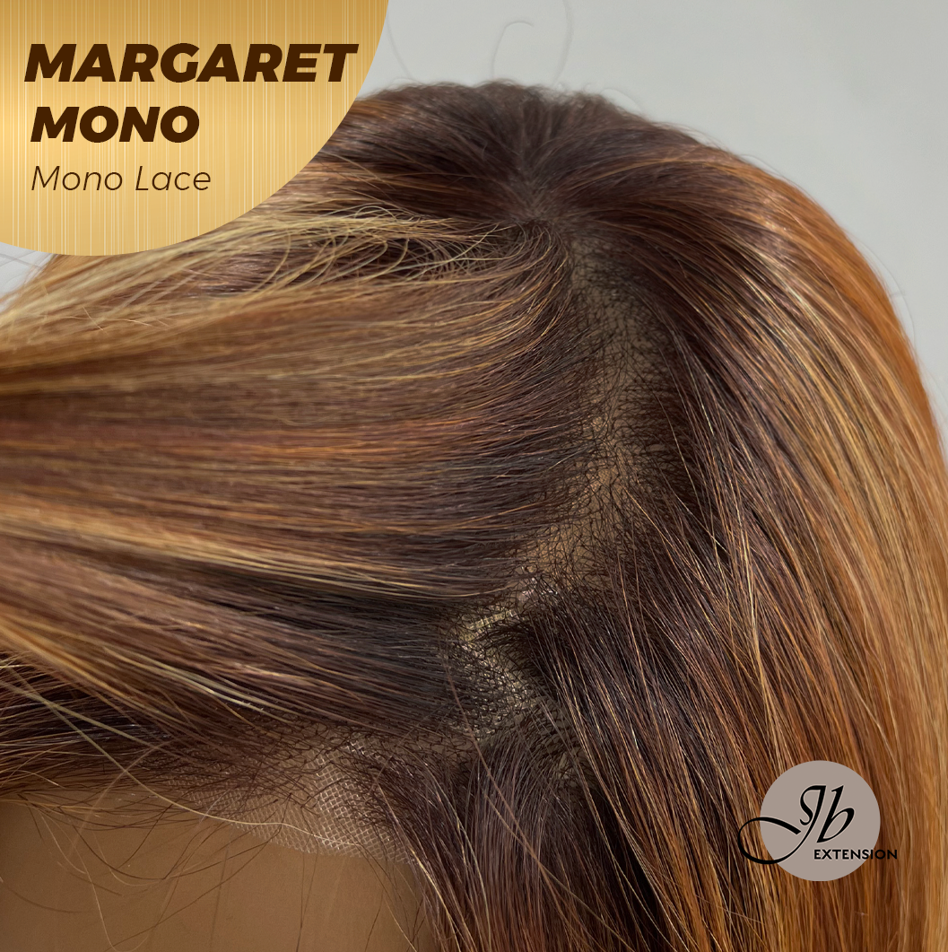 [PRE-ORDER] JBEXTENSION MARGARET MONO Monofilament Handmade Wig 6X5 Full Monofilament Hand Tied Top Wig 20 Inches Light Copper Mono Lace Handmade Futura Fiber Wig With Anti-slip Silicone Strips Glueless Wig MARGARET MONO【BENDY EAR TABS】