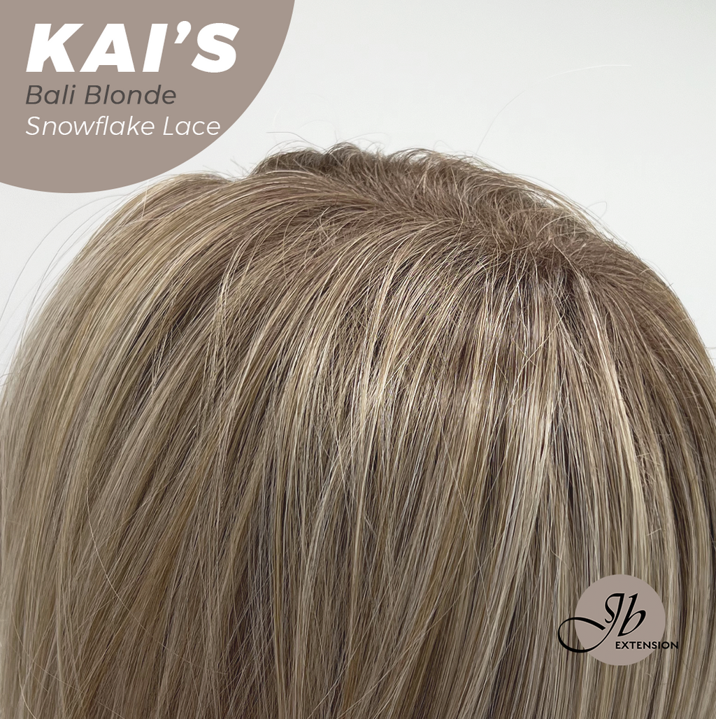 JBEXTENSION 18 Inches Bali Blonde Pre-Cut Snowflake Lace Frontlace Glueless Wig KAI'S BALI BLONDE【PERMATEASE】【BENDY EAR TABS】- S/M