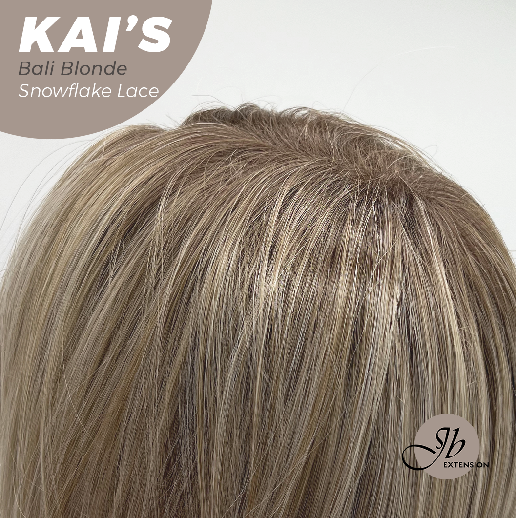 JBEXTENSION 18 Inches Bali Blonde Pre-Cut Snowflake Lace Frontlace Glueless Wig KAI'S BALI BLONDE【PERMATEASE】【BENDY EAR TABS】- S/M