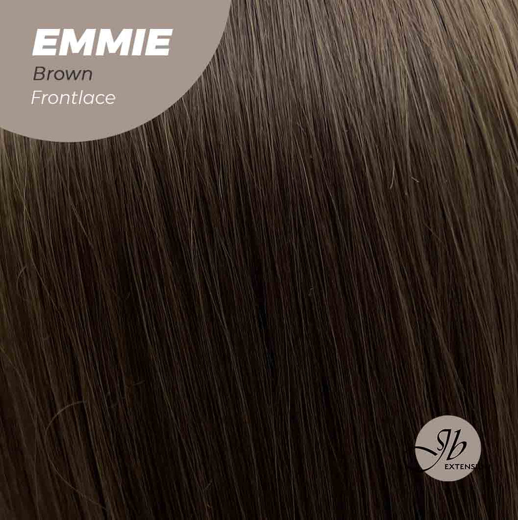 Get this look with JBEXTENSION 26 Inches Curly Women Cold Brown Wig Pre-Cut Frontlace Glueless Wig EMMIE BROWN