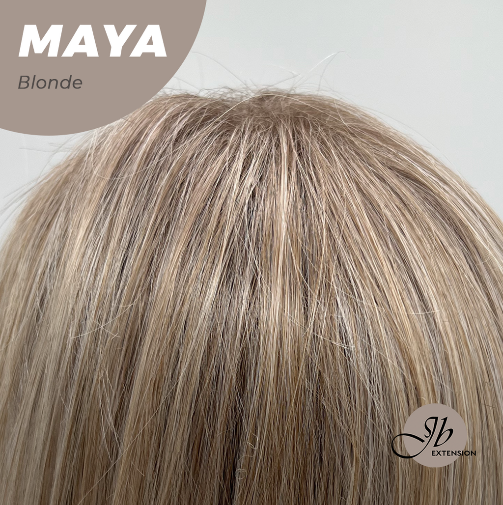 JBEXTENSION 22 Inches Blonde Women Fashion Full Machine Wig MAYA BLONDE【PLUS PERMATEASE】【BENDY EAR TABS】