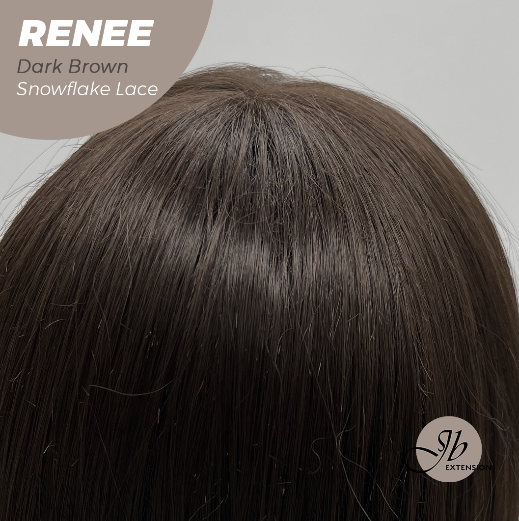[PRE-ORDER] JBEXTENSION 21 Inches Dark Brown Pre-Cut T Part Snowflake Lace Frontlace Glueless Wig RENEE DARK BROWN【BENDY EAR TABS】