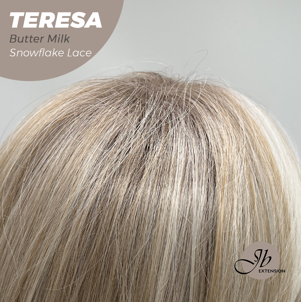 JBEXTENSION 18 Inches Butter Milk Pre-Cut Snowflake Lace Frontlace Glueless Wig TERESA BUTTER MILK【PERMATEASE】【BENDY EAR TABS】