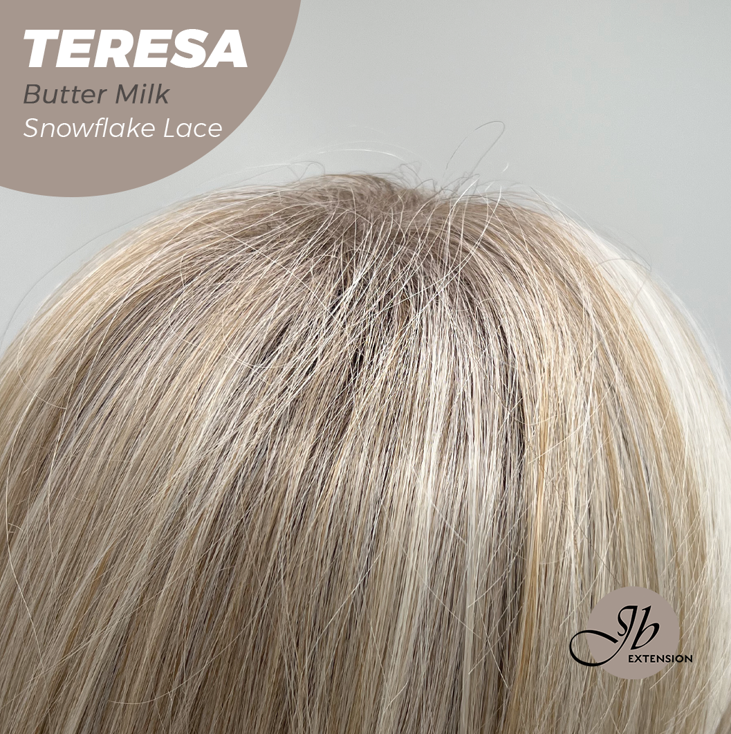 JBEXTENSION 18 Inches Butter Milk Pre-Cut Snowflake Lace Frontlace Glueless Wig TERESA BUTTER MILK【PERMATEASE】【BENDY EAR TABS】