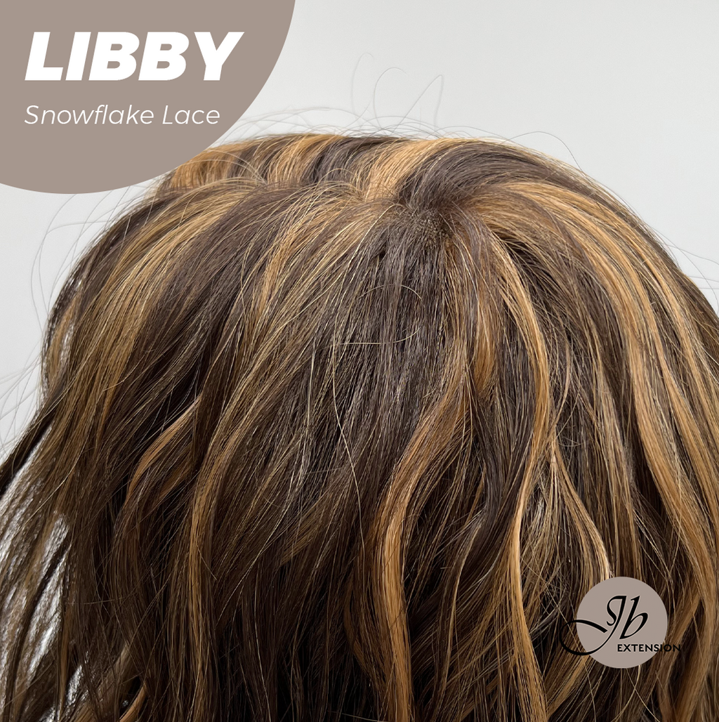 JBEXTENSION 11 Inches Wave Caramel Pre-Cut Side Part Snowflake Lace Frontlace Glueless Wig LIBBY【BENDY EAR TABS】