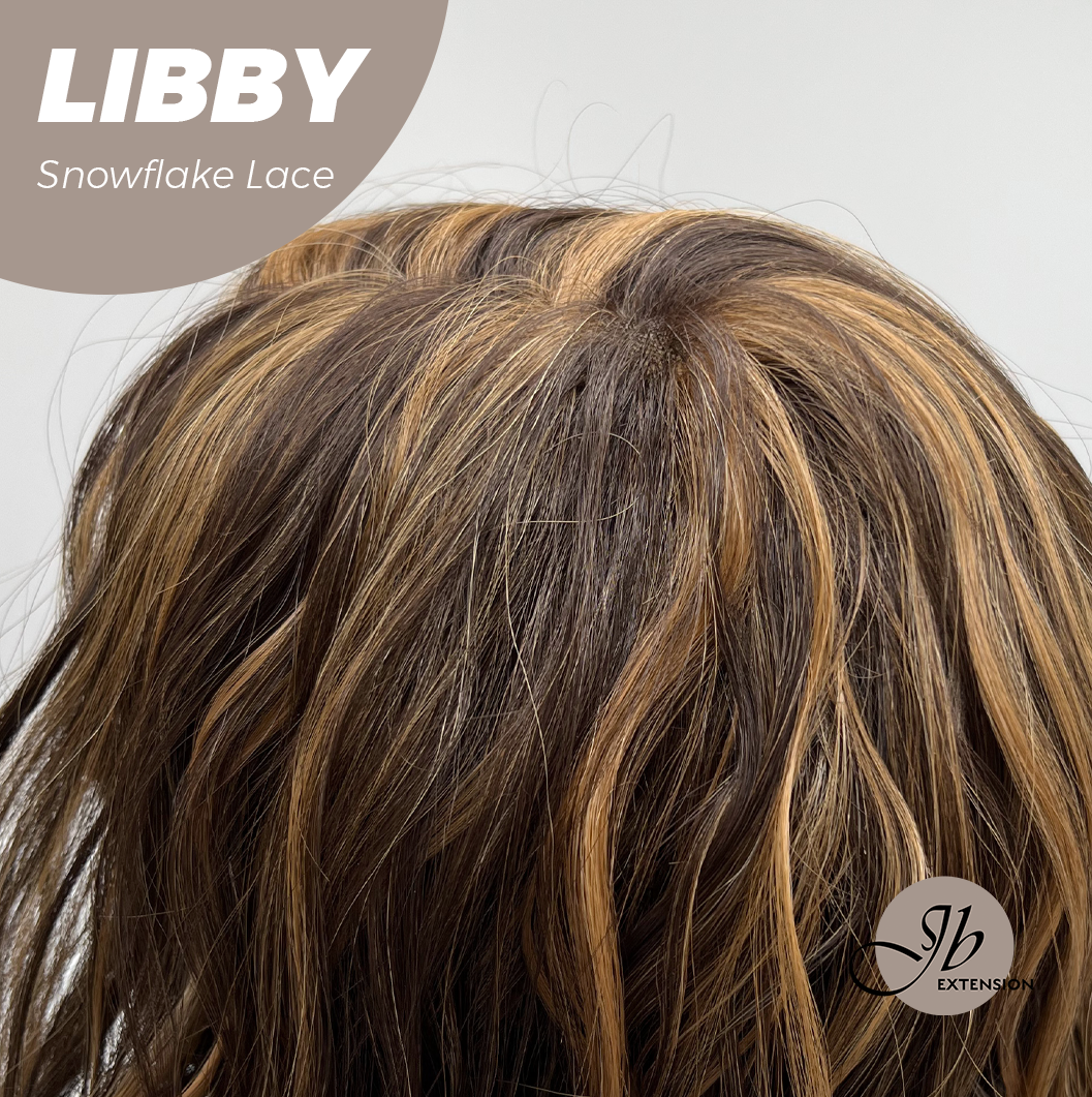 JBEXTENSION 11 Inches Wave Caramel Pre-Cut Side Part Snowflake Lace Frontlace Glueless Wig LIBBY【BENDY EAR TABS】