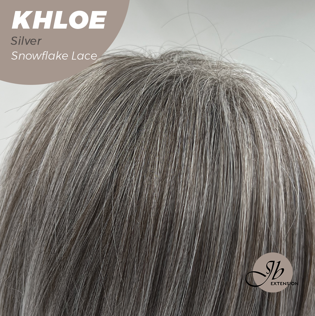 HOT OF SEASON -12 Inches Bob Cut Silver Pre-Cut Snowflake Lace Frontlace Glueless Wig KHLOE SILVER【PERMATEASE】【BENDY EAR TABS】