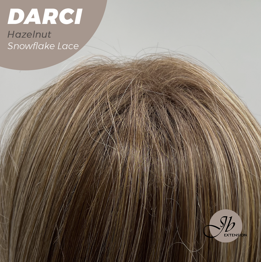 [PRE-ORDER] JBEXTENSION 25 Inches Hazelnut Blonde Highlight Pre-Cut Snowflake Lace Frontlace Glueless Wig DARCI HAZELNUT【PERMATEASE】【BENDY EAR TABS】