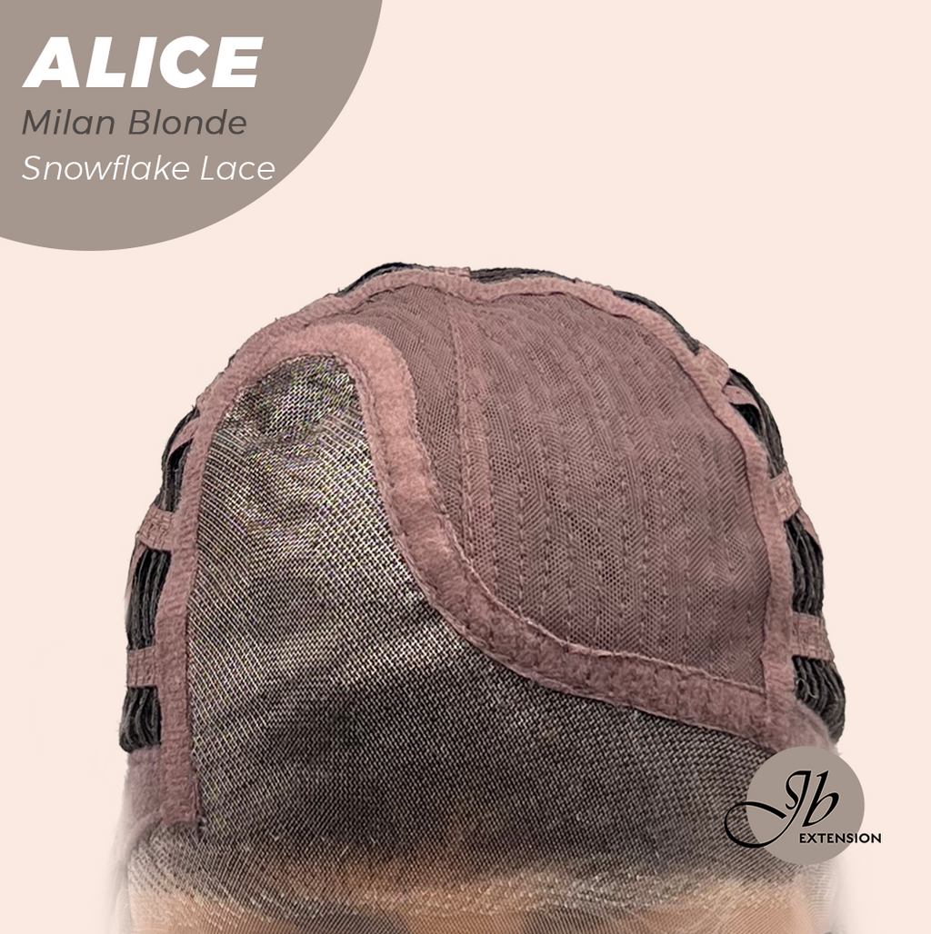 JBEXTENSION 12 Inches Milan Blonde Pre-Cut Side Part Snowflake Lace Frontlace Glueless Wig ALICE MILAN BLONDE【BENDY EAR TABS】- S/M