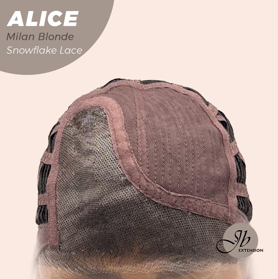 JBEXTENSION 12 Inches Milan Blonde Pre-Cut Side Part Snowflake Lace Frontlace Glueless Wig ALICE MILAN BLONDE【BENDY EAR TABS】- S/M