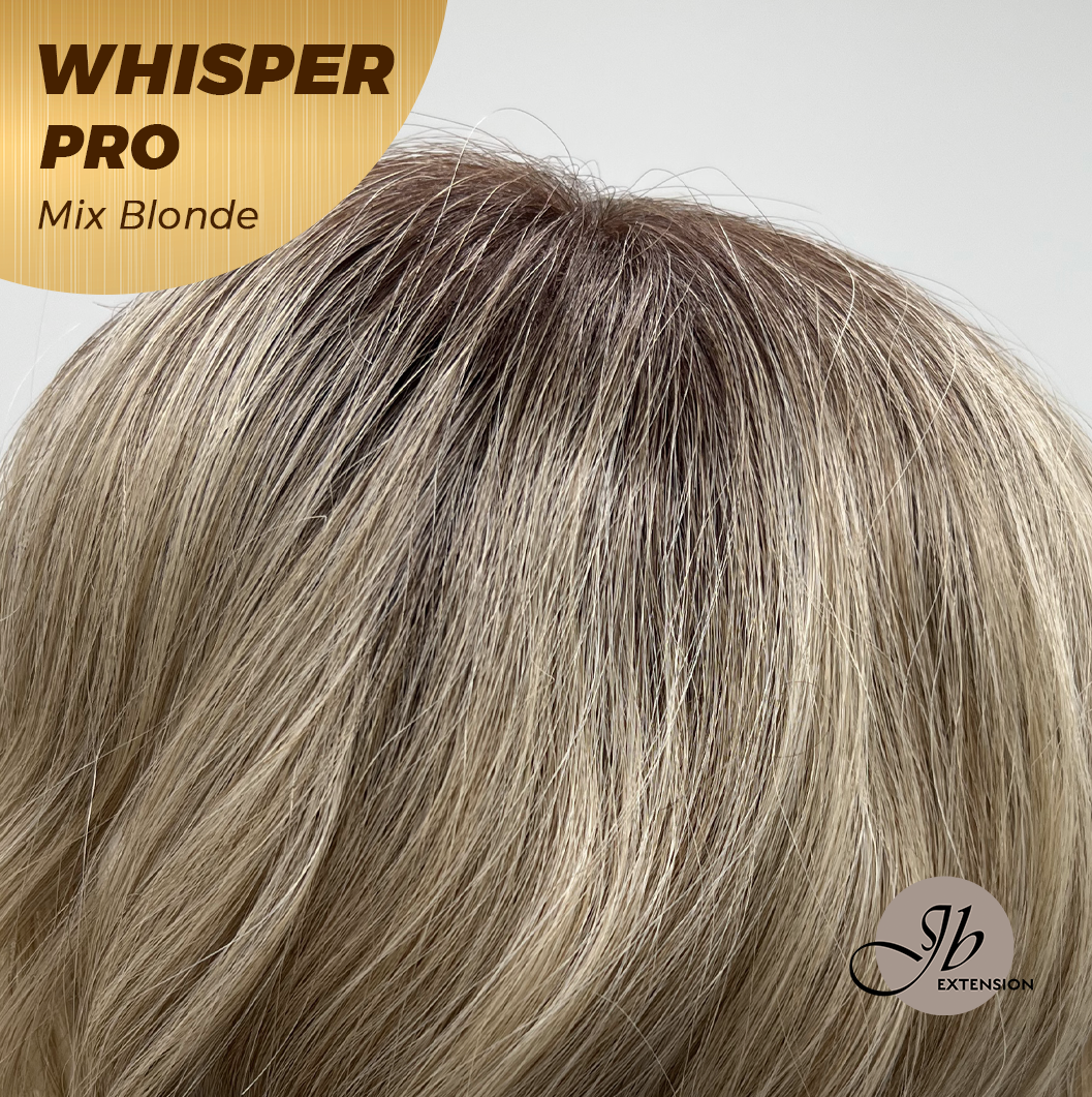 JBEXTENSION 14inch|18inch Clip-In Snowflake Lace Wave Hair Topper Monofilament with Anti-slip Silicone Strips – Crown & Hairline Coverage WHISPER PRO