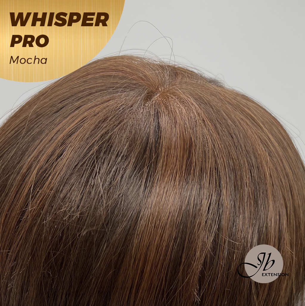 JBEXTENSION 14inch|18inch Clip-In Snowflake Lace Wave Hair Topper Monofilament with Anti-slip Silicone Strips – Crown & Hairline Coverage WHISPER PRO