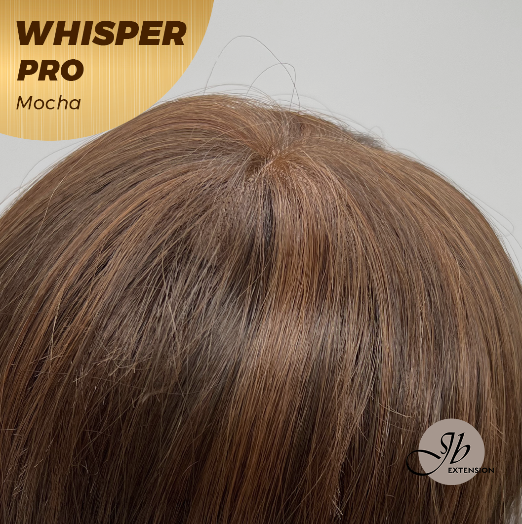 JBEXTENSION 14inch|18inch Clip-In Snowflake Lace Wave Hair Topper Monofilament with Anti-slip Silicone Strips – Crown & Hairline Coverage WHISPER PRO