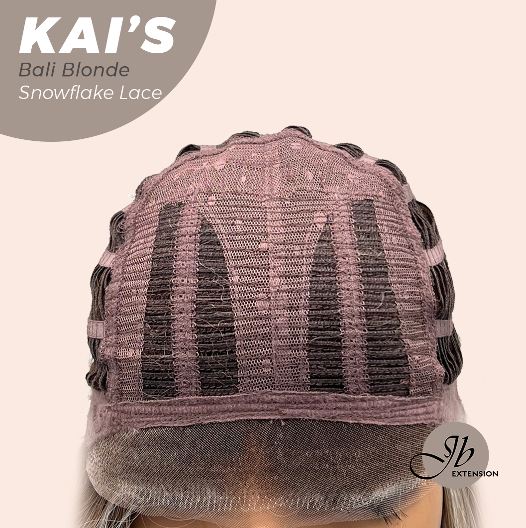 JBEXTENSION 18 Inches Bali Blonde Pre-Cut Snowflake Lace Frontlace Glueless Wig KAI'S BALI BLONDE【PERMATEASE】【BENDY EAR TABS】- S/M