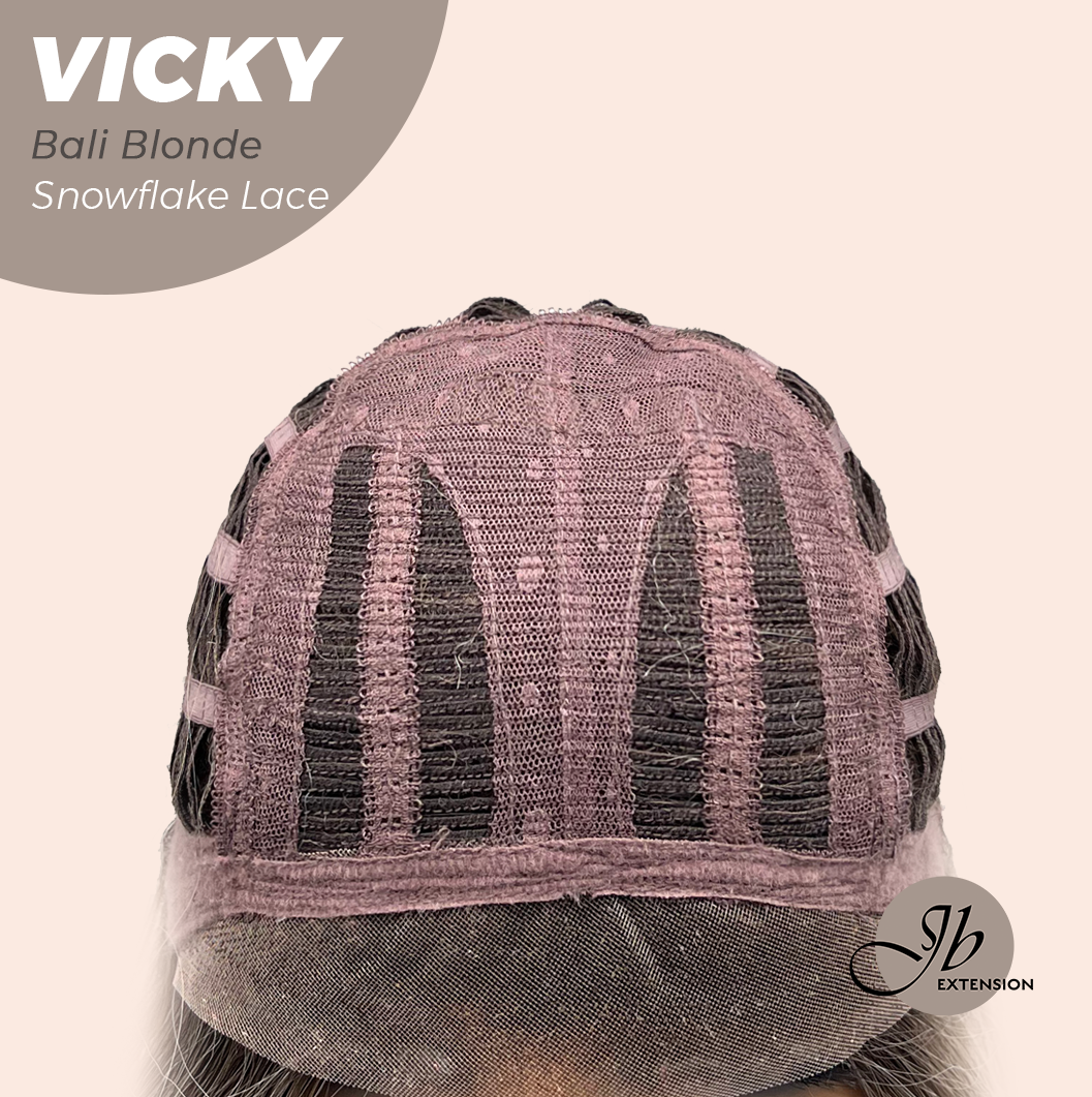 JBEXTENSION 20 Inches Bali Blonde Pre-Cut Snowflake Lace Frontlace Glueless Wig VICKY BALI BLONDE【PERMATEASE】【BENDY EAR TABS】- S/M