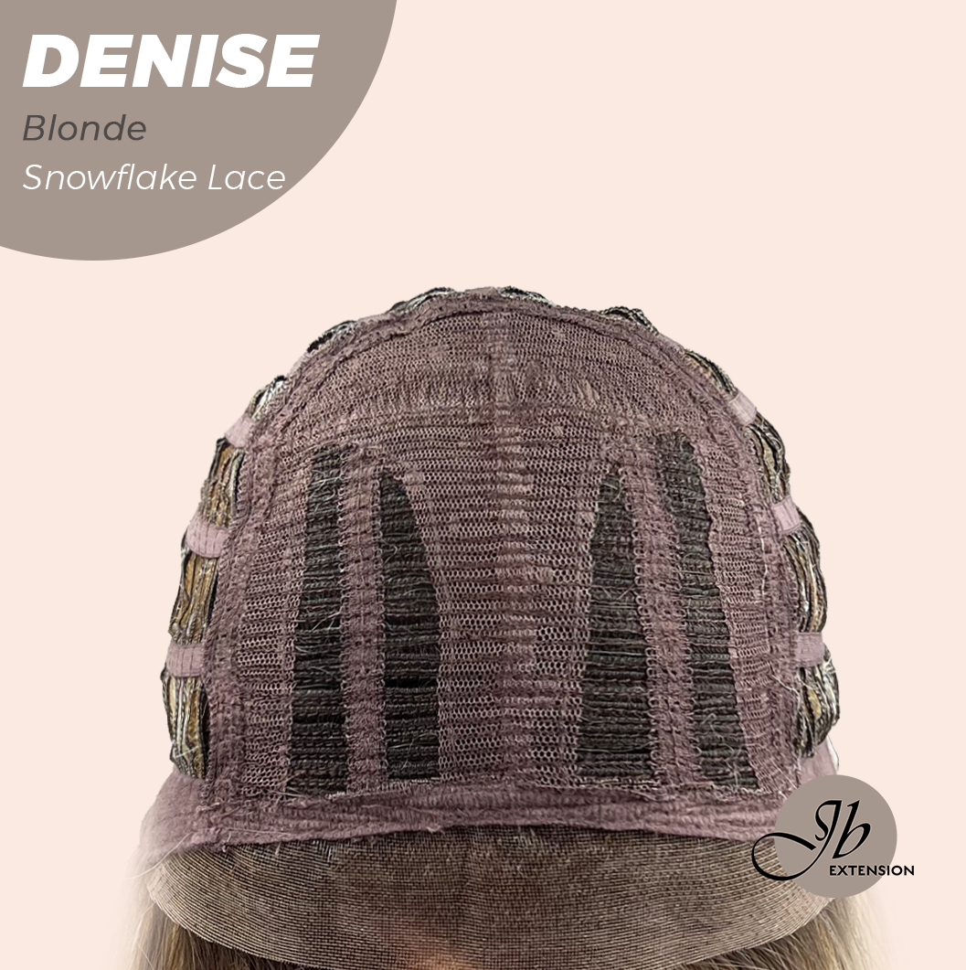 JBEXTENSION 24 Inches Blonde Wave Pre-Cut Snowflake Lace Frontlace Glueless Wig DENISE BLONDE【PERMATEASE】【BENDY EAR TABS】- M/L