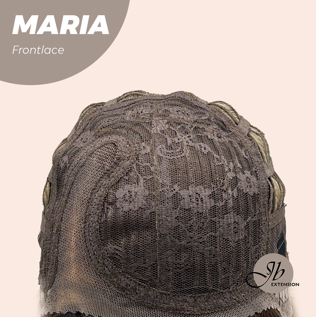 JBEXTENSION 12 Inches Blonde With Dark Root Pre-Cut Side Part Frontlace Glueless Wig MARIA