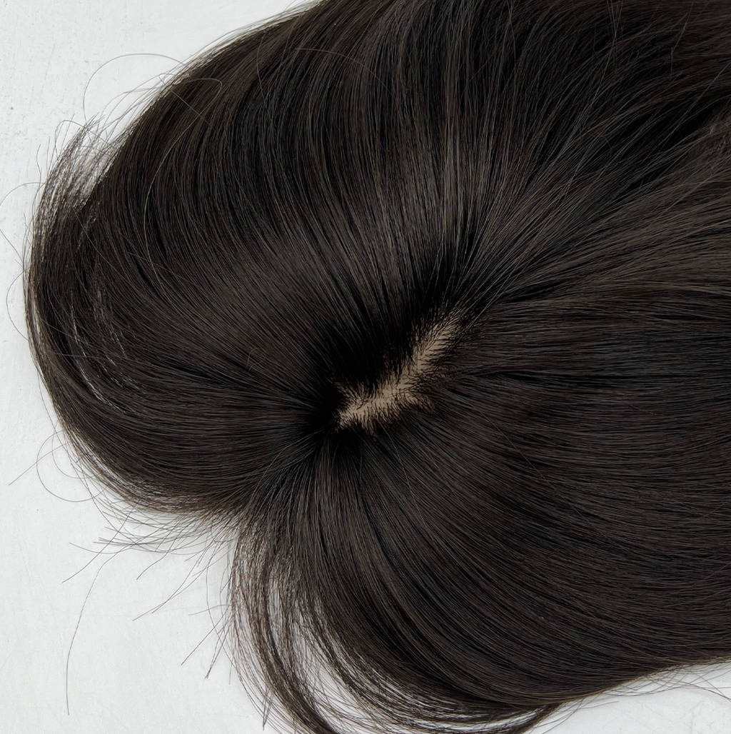 JBEXTENSION 14 Inches Scalpiana Hard Silky Topper Clip in Synthetic Fiber Topper Hair Piece Hair with Bangs for Women Clip in Top Crown Hair Clip on Toupee Hairpiece for Slight Hair Loss/Thinning Hair