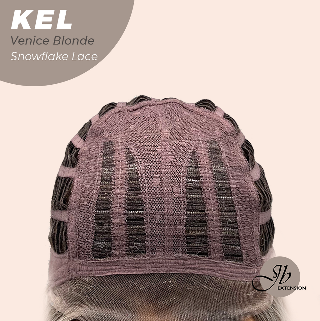 JBEXTENSION 22 Inches Venice Blonde Pre-Cut Snowflake Lace Frontlace Glueless Wig KEL VENICE BLONDE【PERMATEASE】【BENDY EAR TABS】- M/L