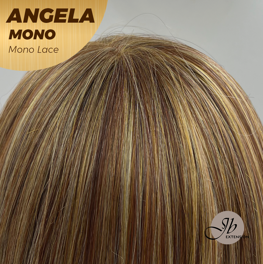 HOT OF SEASON -JBEXTENSION ANGELA MONO Monofilament Handmade Wig 6X5 Full Monofilament Hand Tied Top Wig 16 Inches Crème Caramel Mono Lace Wig With Anti-slip Silicone Strips Glueless Wig ANGELA MONO【BENDY EAR TABS】