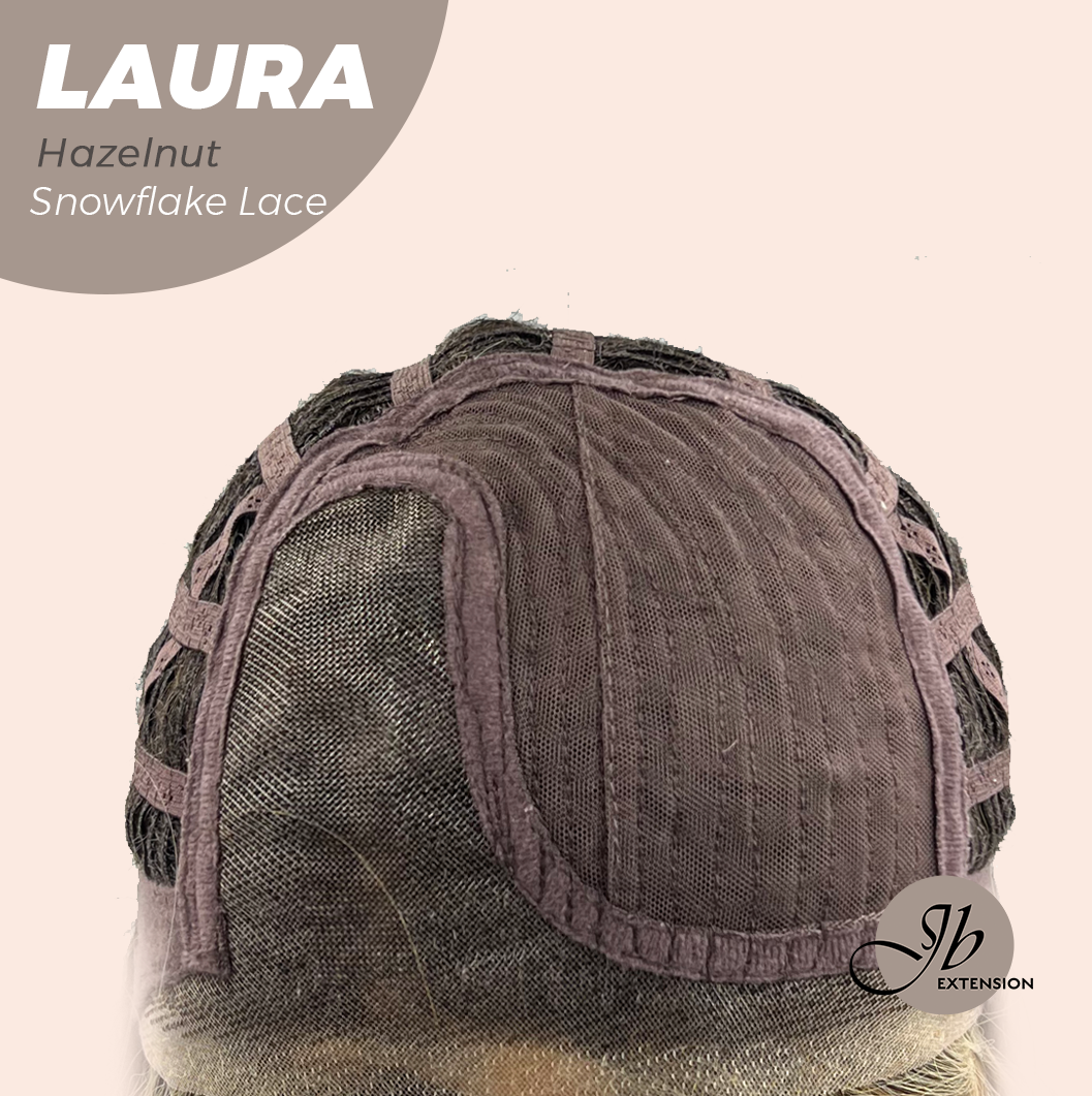 JBEXTENSION 14 Inches Hazelnut Pre-Cut Side Part Snowflake Lace Frontlace Glueless Wig LAURA SNOWFLAKE HAZELNUT【BENDY EAR TABS】- M/L