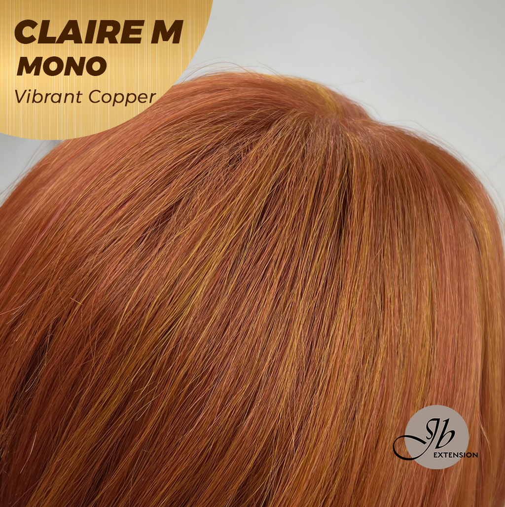 [PRE-ORDER] JBEXTENSION CLAIRE MONO VIBRANT COPPER Partial Monofilament Wig 22 Inches Vibrant Copper Partial Mono Lace Glueless Wig Claire Mono Vibrant Copper【BENDY EAR TABS】