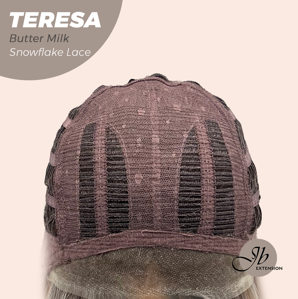 JBEXTENSION 18 Inches Butter Milk Pre-Cut Snowflake Lace Frontlace Glueless Wig TERESA BUTTER MILK【PERMATEASE】【BENDY EAR TABS】