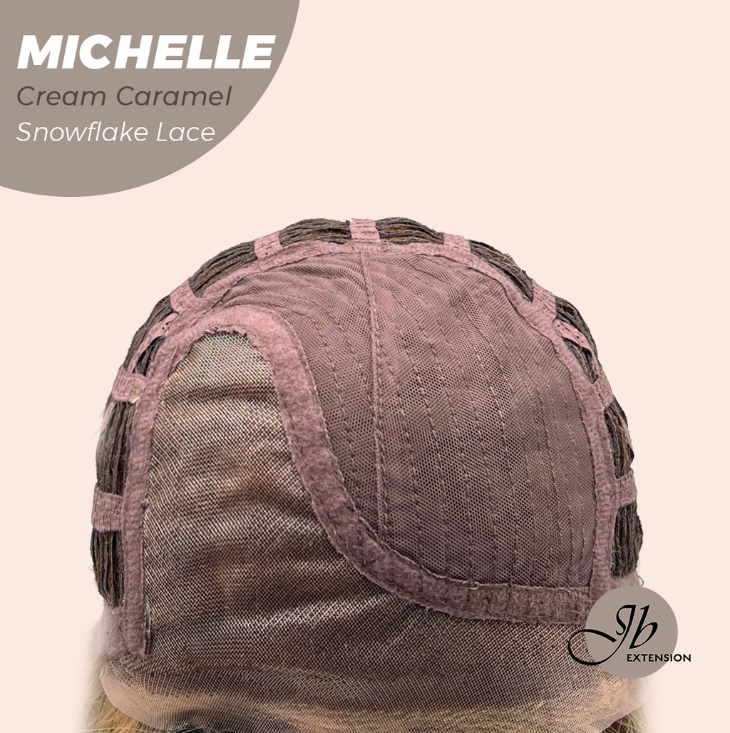 JBEXTENSION 10 Inches Cream Caramel Pre-Cut Side Part Snowflake Lace Frontlace Glueless Wig MICHELLE CREAM CARAMEL【BENDY EAR TABS】- M/L