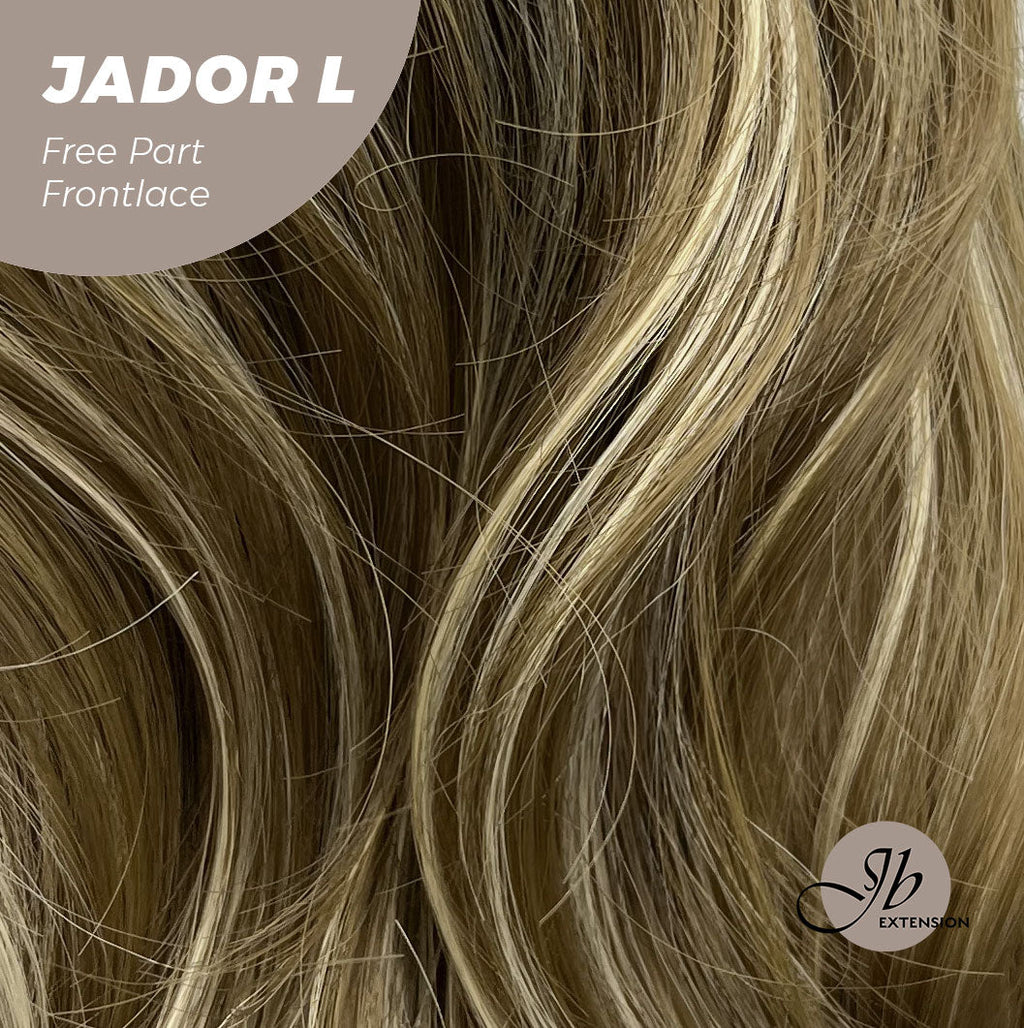 Nichole's Selection -24 Inches Blonde Highlight Curly Lace Front Wig.Pre Plucked 13*4 HD Transparent Lace Frontal Handmade Futura Fiber Swiss Lace Synthetic Fiber Pre-Cut Lace Glueless Wig JADOR L