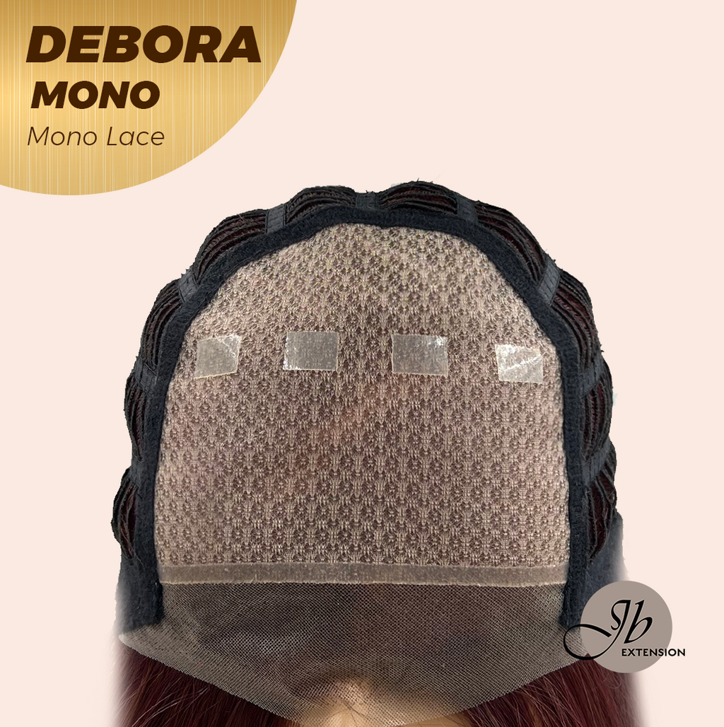 [PRE-ORDER] JBEXTENSION DEBORA MONO Monofilament Handmade Wig 6X5 Full Monofilament Hand Tied Top Wig 20 Inches Dark Red Mono Lace Wig With Anti-slip Silicone Strips Glueless Wig DEBORA MONO【BENDY EAR TABS】