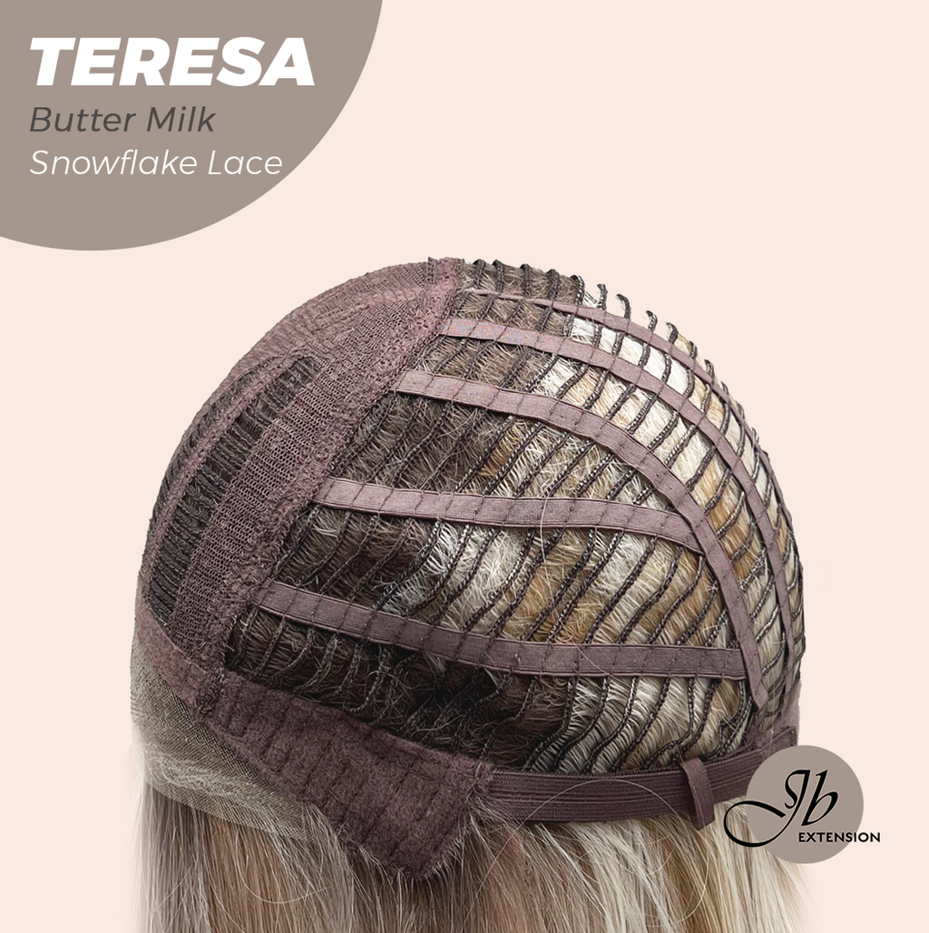 JBEXTENSION 18 Inches Butter Milk Pre-Cut Snowflake Lace Frontlace Glueless Wig TERESA BUTTER MILK【PERMATEASE】【BENDY EAR TABS】