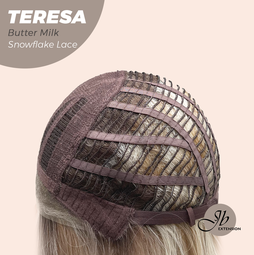 JBEXTENSION 18 Inches Butter Milk Pre-Cut Snowflake Lace Frontlace Glueless Wig TERESA BUTTER MILK【PERMATEASE】【BENDY EAR TABS】