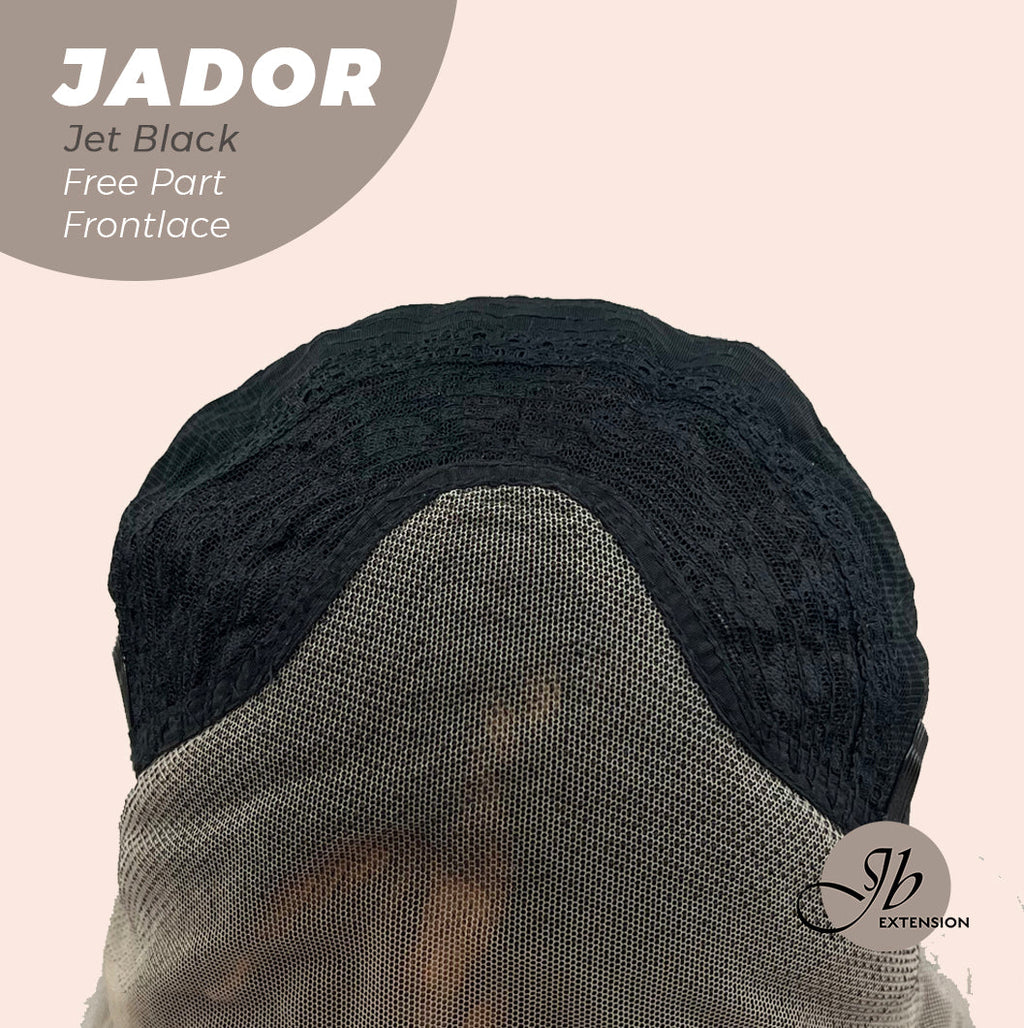 JBEXTENSION 10 Inches Jet Black Curly Lace Front Wig.Pre Plucked 13*3 HD Transparent Lace Frontal Handmade Futura Fiber Swiss Lace Synthetic Fiber Glueless Wig JADOR BLACK