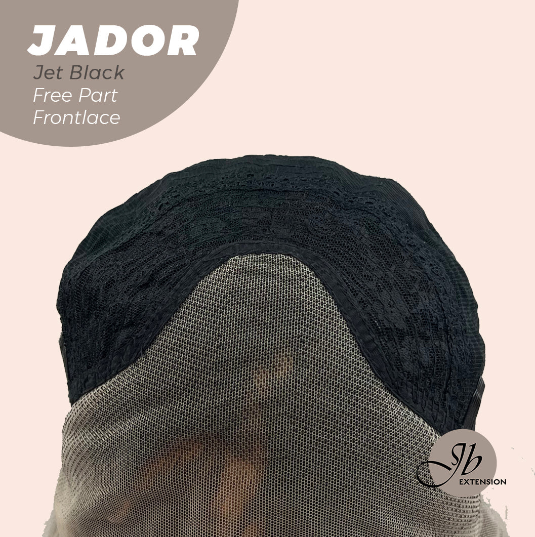 JBEXTENSION 10 Inches Jet Black Curly Lace Front Wig.Pre Plucked 13*3 HD Transparent Lace Frontal Handmade Futura Fiber Swiss Lace Synthetic Fiber Glueless Wig JADOR BLACK