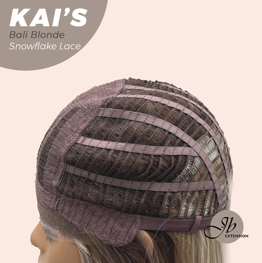 JBEXTENSION 18 Inches Bali Blonde Pre-Cut Snowflake Lace Frontlace Glueless Wig KAI'S BALI BLONDE【PERMATEASE】【BENDY EAR TABS】- S/M