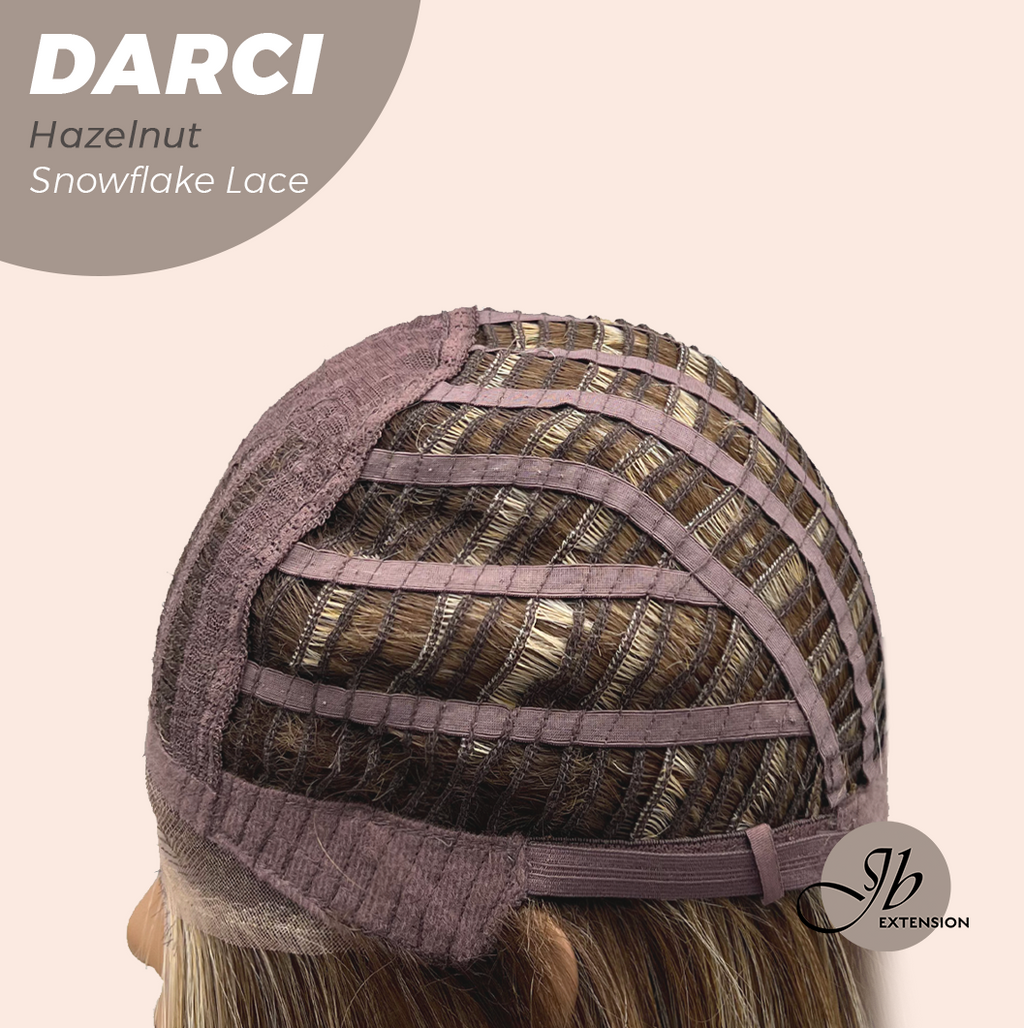 [PRE-ORDER] JBEXTENSION 25 Inches Hazelnut Blonde Highlight Pre-Cut Snowflake Lace Frontlace Glueless Wig DARCI HAZELNUT【PERMATEASE】【BENDY EAR TABS】